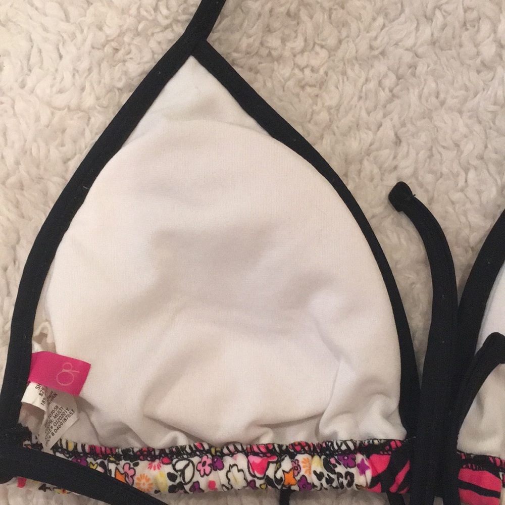 Swimsuit Top Pink and Black Zebra Leopard Floral - Picture 5 of 8